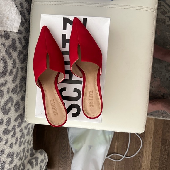 SCHUTZ Vibrant Red Women's Mules - Picture 1 of 6